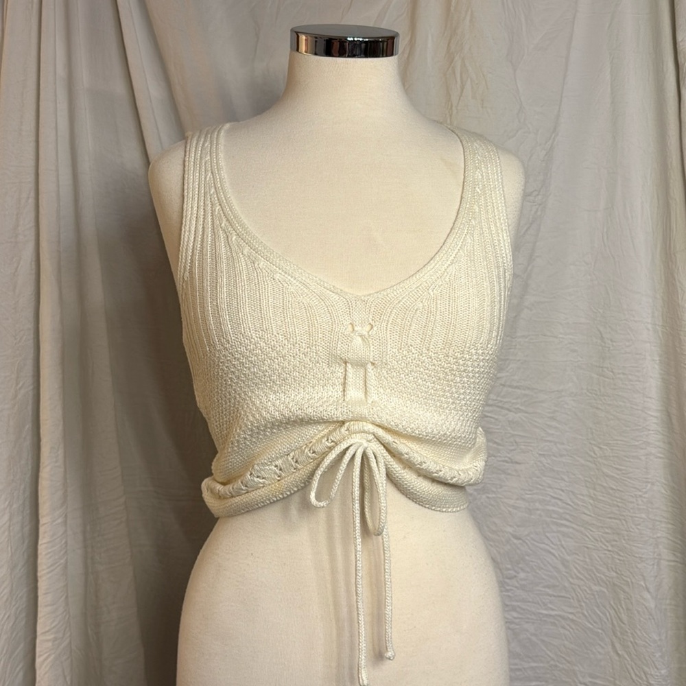 Cream Knit Tank - fair used condition